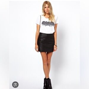ASOS Black Leather Mini Skirt Size 2 NWOT